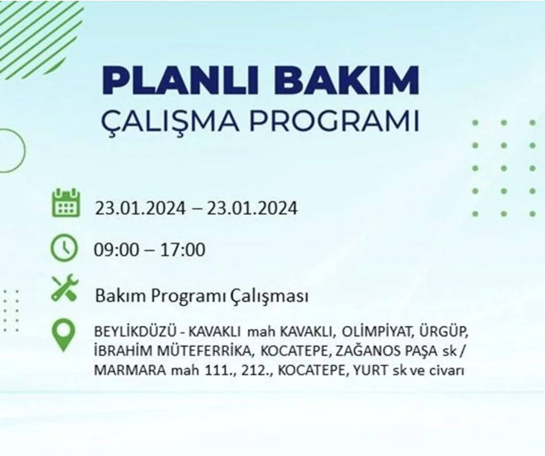 İstanbul karanlığa gömülecek! 22 ilçede saatlerce elektrik gelmeyecek! Hangi ilçelerde elektrik kesintisi var? 20